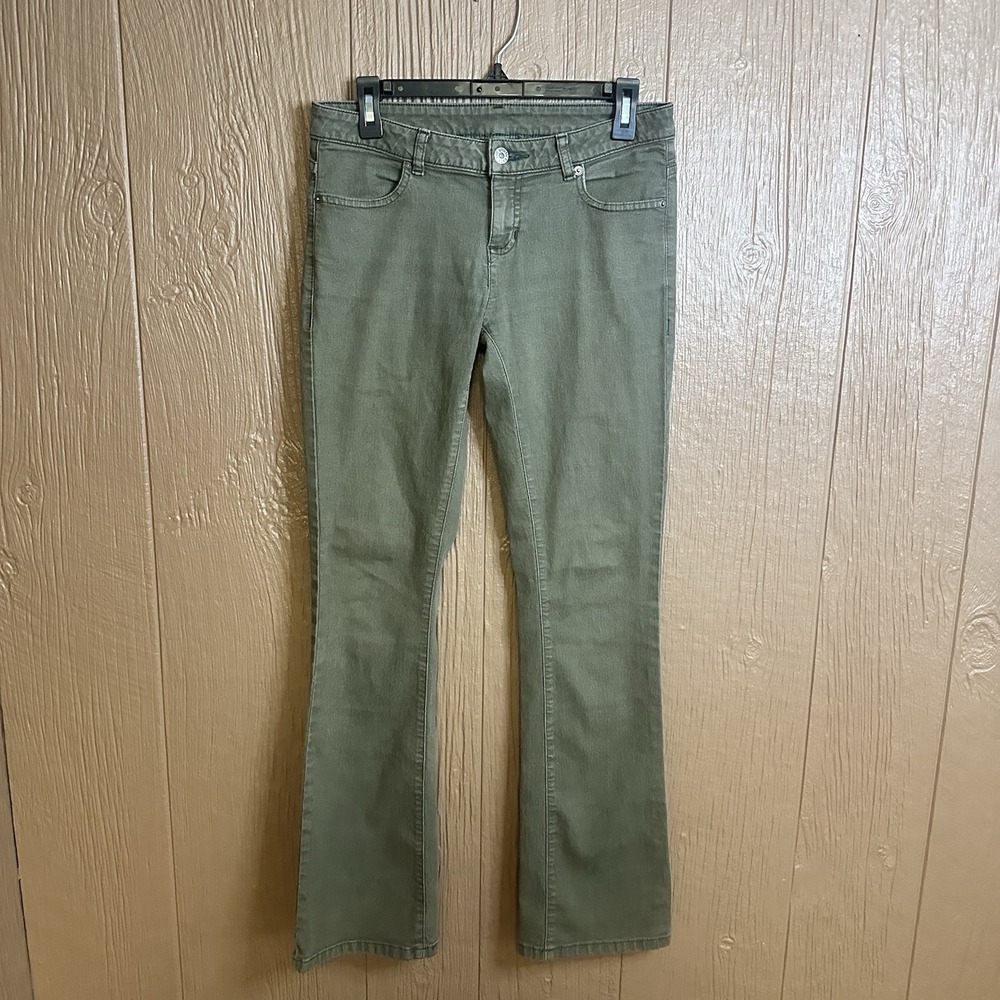 North Face Jeans Women Sz 6 Pockets Outdoor Casual Bootcut Green Hiking Gorpcore